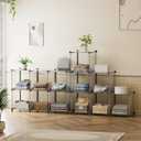 HOMIDEC Closet Organizers and Storage, 9 Cube Storage Organizer, Portable Closet Organizer Storage Cubes Shelves, Grey