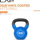 CAP Vinyl Coated Cast Iron Kettlebell, 10-50 LB Home Gym Weight