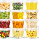 ASEVAT 25oz Food Grade Plastic Storage Containers, Airtight Food Storage Container, Reusable Microwave Safe Bowls With Lids, Freezer Safe Containers, Sauce, Soup (12Pack)
