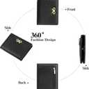GOIACII Women's Small Bifold Cute Bow Wallet Rfid Blocking Ladies Card holder Wristlet with Zipper Coin Pocket Black
