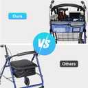 supregear Rollator Basket, Rollator Walker Bag w/Cup Holder, Foldable Rolling Walker Waterproof Storage Pouch with Big Capacity and Never Tipping Over, Easy to Use Accessories for Seniors, 15.75 x 7.28 x 5.71 inches