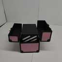 Makeup Case Organizer,Makeup Train Case, Trays Cosmetic Box Portable, Profesional for Salon Barber,Black Bright Pink