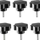 uxcell Clamping Screw Knob, 48mm Dia Plum Hex Shaped Grips Star Knob M8 x 25mm Male Thread, 6pcs