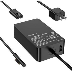 INEXEWOC New 65W Surface Pro Charger Compatible with Microsoft Surface Pro 11,10, 9, 8, 7+, 6, 5, 4, 3, X, Windows Surface Laptop 6, 5, 4, 3, 2, 1, Surface Go Tablet, Surface Book 3, 2, 1, 44W, 36W