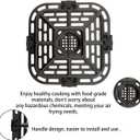 Air Fryer Grill Crisper Tray, 2.0 QT, Black, Dishwasher Safe