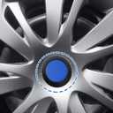 ACROPIX 70mm Dia 6 Clips Wheel Tyre Center Hub Caps Covers for Vehicle Black Gloss Blue - Pack of 4