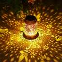 Qeeman Solar Metal Lanterns for Garden Decor: LED Lights Outdoor Decorations for Yard Patio Lawn Tabletop Pathway Landscape - Gifts for Mom Grandma
