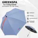 54 inch Golf Umbrella Waterproof with Mister and Fan, Cooling UV Sun Protection Golf Essential, Carry On Bag Airline Approved, Battery Powered
