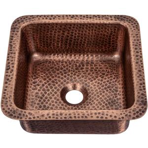 Monarch Abode 12-inch Hand Hammered Pure Copper Glasgow Dual Mount Drop in Bar Prep Sink, Drop in or Undermount Kitchen Sink, Single Dual Mount Bowl