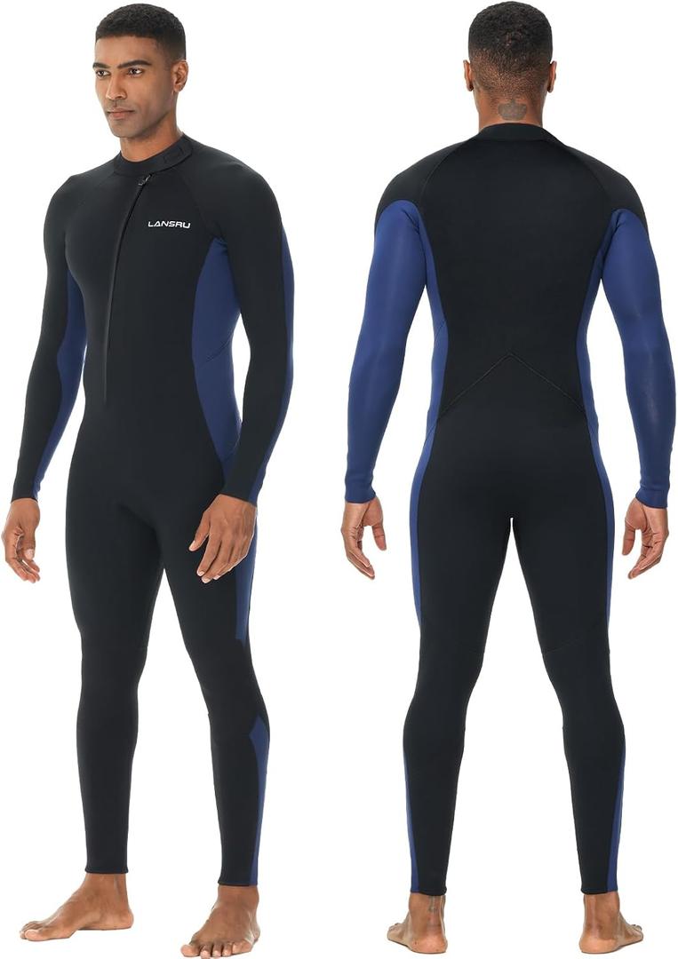 Wetsuit, 5/4mm Upgrade CR Neoprene Wetsuits for Men and Women, Ideal Thermal Wet Suit in Cold Water, Front Zip for Surfing Snorkeling Diving Swimming, UPF 50+(3XL)