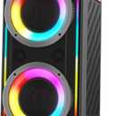 Bluetooth Speaker, 300W Peak Power Wireless Boombox Speakers with Deep Bass, Portable Loud Stereo Sound Large Subwoofer with Led Light Show for Party Outdoor Camping (Black)