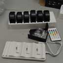 EZVALO Picture Lights for Wall, Rechargeable Battery Magnetic Poster Lights with 3 Color Temps & 12 RGB, Remote Dimmable Timer Light, Wall Decor Light for Art Display (6 Pack with Charging Station) (Black)