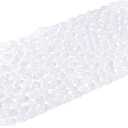 Navaris Pebble Bath Mat - Non Slip Bath Mat with Suction Cups for Bathtub Tub Shower Floor Bathroom 39" x 15.4" - PVC Plastic Rock Shape - Transparent