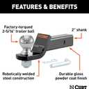 CURT Manufacturing 45041 Class III 2" Loaded Ball Mount with 2-5/16" Ball