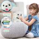 WorWoder Electronic Interactive Plush Puppy - Battery Operated Mechanical Walking Little Pet Dog with a Cute Bag, Barking, Tail Wagging, Stretching Companion Animal for Toddlers & Kids