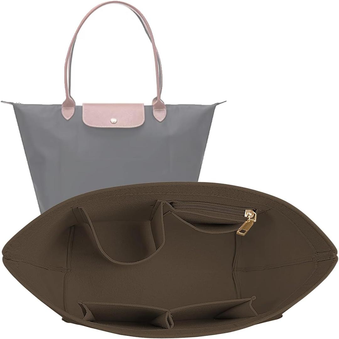 Lckaey Purse Organizer Insert for Longchamp Le Pliage Neo Handbags Insert Organizer 1012coffee-M