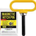 Mission Automotive Lawn Mower Hitch Pin - Yellow, Neodymium - Magnetic Hitch Pin with Neodymium Magnet for One-Handed Release & Secure Attachment to Tow-Behind Spreaders & Sweepers