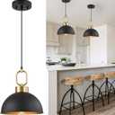 Farmhouse Pendant Lights Kitchen Island,10.2 Inch Industrial Pendant Lighting, Adjustable Height Single Modern Vintage Kitchen Island Lights Fixture, Space Saving Hanging Light for Dining Living Room