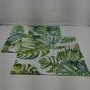 Emvency Set of 2 Throw Pillow Covers Tropical Watercolor Artistic Modern Green Palm Leaf Decorative Pillow Cases Home Decor Standard Square 22x22 Inches Summer White Pillowcases