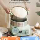 MOKKOM Electric Dough Maker with Proof Dough Function, Microcomputer Timing, 6.34Qt 304 Stainless Steel Bowl, Household Dough Maker Kitchen Flour Kneading Machine, Green