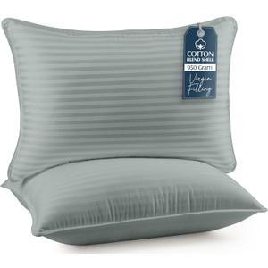 Utopia Bedding Bed Pillows for Sleeping Standard Size (Light Grey), Set of 2, Cooling Hotel Quality, for Back, Stomach or Side Sleepers