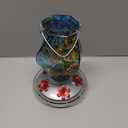 BOLITE Hummingbird Feeder, Hand Blown Glass Hummingbird Feeders for Outdoors Hanging, with Ant Moat and 5 Feeding Ports, 22 Ounces, Blue, Birthday Gifts for Women Men, Gifts for Mom Dad