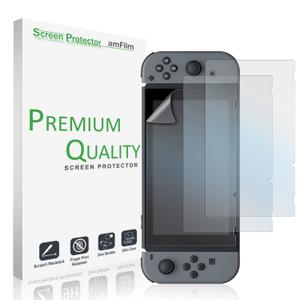 amFilm Anti-Glare Glass Screen Protector for Nintendo Switch Lite (2019) (2 Pack) (Matte)