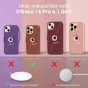 Compatible with iPhone 14 Pro Wallet Case for Women and Men, Case with Card Holder [Slim & Protective] for Apple 14 Pro (6.1), Vegan Leather i-Phone Cover, Purple [Includes Wristlet]