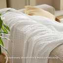 Bedsure Cooling Cotton Waffle King Size Blanket - Lightweight Breathable Summer Blanket of Rayon Derived from Bamboo for Hot Sleepers, Luxury Throws for Bed, Couch and Sofa, Ivory, 104x90 Inches