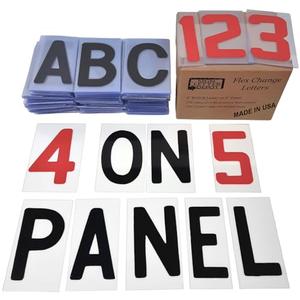 4" Flex Changeable Sign Letters on 5" Clear Panels – Black Letters & Red Numbers – Fits A-Frame, Sidewalk & Portable Signs – Made in USA