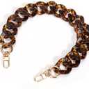 AIERSA Purse Charm Chain for Handbags,18in Short Bag Chain Strap for Purse,Acrylic Bag Shoulder Chains,Decorative Replacement Accessories Chains for DIY Crafts-Leopard Print