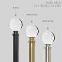 Ivilon Drapery Treatment Window Curtain Rod - Acrylic Ball 1 inch Pole. 48 to 86 Inch. Warm Gold