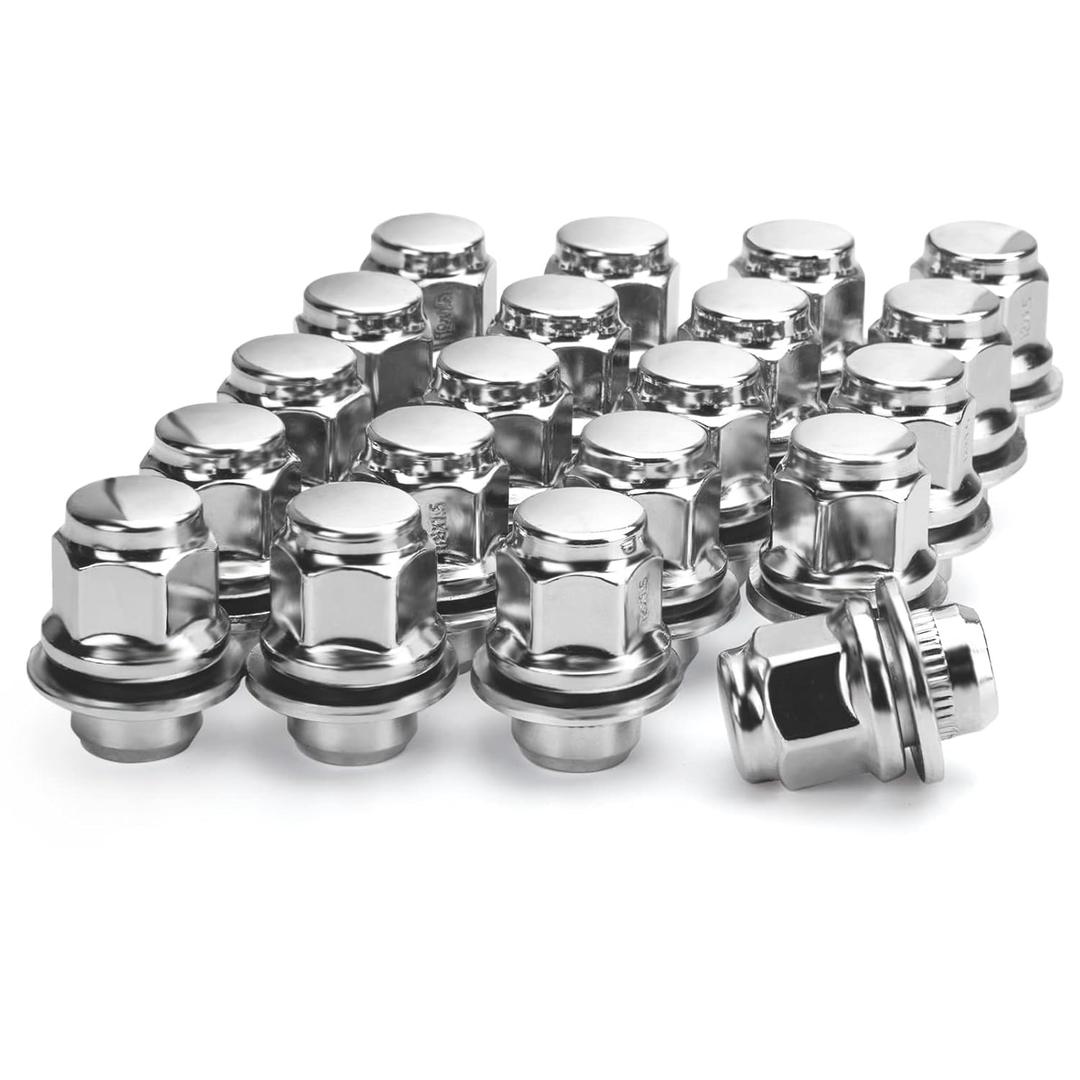 12mmX1.5 Mag Lug Nuts Compatible with Toyota Tacoma Camry Corolla 5 Lug Wheel, M12x1.5 OE Style Aftermarket Wheel Nuts fit Highlander RAV4 Prius Stock Rim, 20pcs Alloy Steel Nuts Replace Factory Nuts