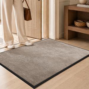 Mibao Super Absorbent Front Door Mat, 72" x 24", Non-Slip Washable Indoor Doormats, Low Profile Entryway Rug Outdoor, Dirt Resistant Welcome Mats for Front and Back Door Entrance, Beige
