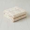 Baby Knit Cotton Blanket Cream Heart Texture Soft Cotton Nursery Crib Throw for Baby Shower Birthday Size 30x40