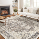 Homewill Area Rug for Living Room - 10X14 Soft Washable Vintage Floral Distressed Large Carpet - Fade Stain Resistant Non Slip Rugs for Bedroom Dining Room Nursery Dorm Office Home Decor - Multi Color