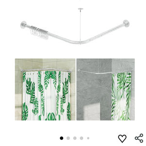 SZXIMU L Shaped Shower Curtain Rod, Adjustable [23.81"-53.15"] x [23.81"-53.15"] Corner Shower Curtain Rod 90 Degree for Bathroom, Bathtub, Clothing Store, Ceiling Support, Silver