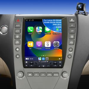 4+64G 5GWifi Upgrade Car Radio for Lexus ES240 ES300 ES330 ES350 2006-2012, 9.7inch Tesla Style Touchscreen Setreo, Wireless Carplay Android Auto Head Unit GPS Navigation FM Bluetooth Backup Camera