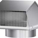 Roof Vent Cap 10 Inch Removable Stainless Steel Attic Vent Cap with Damper, This iron roof cap has 8 pre-drilled holes to ensure a more secure and stable installation