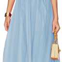 Aigeman Women Strapless Tube Maxi Dress Flowy Swing Long Sundress Sleeveless Summer Boho Beach Dress with Pokets 330 (XL)
