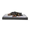 Amazon Basics Washable Dog Bed with Cooling Gel Memory Foam, Pressure-Relief Support for Dogs up to 50lbs, Non-Slip Bottom, Removable Cover, Large (35" x 22"), Grey