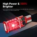 2 PCS 912 921 LED Bulb, T15 6000K Strobe Flashing Third Brake Center High Mount Stop Light, Waterproof Reversing Warning Light, Universal for Most Vehicles (Red)