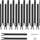 18 Pack 1-3/8'' Chain Link Fence Extension, 20'' Fence Extension Height, Galvanized Post Extender for Dogs and Privacy (Black)