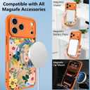 Case Designed for iPhone 17 Pro Floral Flower Cute Girly Orange