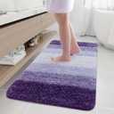 Arotive Microfiber Bathroom Rugs, Shaggy Soft and Absorbent Bath Rug, Non-Slip, Thick Plush Machine Washable Dry Bath Mats for Bathroom, Tub and Shower, 50x30, Dark Purple, Rectangular