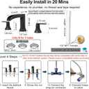 Oil Rubbed Bronze Waterfall Tub Faucet 3 Hole, Brass High Flow Roman Bathtub Faucet, Widespread Bathtub Faucets 6-16 Inch 2 Handle Deck Mount