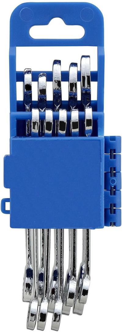10 x Mini Wrench Set, 10-Piece Small Combination Wrench Set, Ignition Wrench, Micro&Lightweight, Metric Size: 4mm, 4.5mm, 5mm, 5.5mm, 6mm, 7mm, 8mm, 9mm, 10mm, 11mm, with Unique Wrench Organizer (Blue)