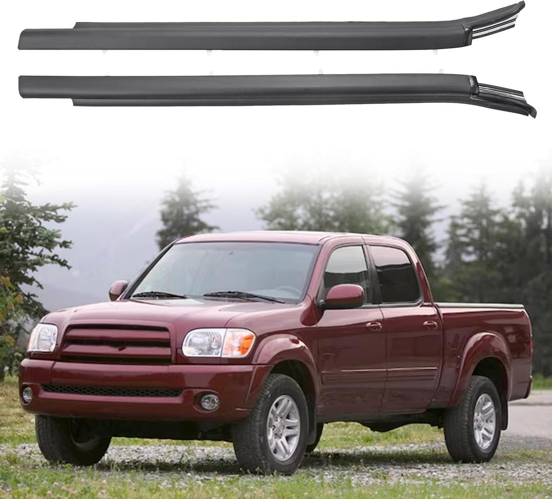 Door Belt Window Molding Weatherstrip Trim Seal Belt Rear Compatible with Toyota Vehicle Tundra 2000 2001 2002 2003 2004 2005 2006 Replace# 75740-0C022 75730-0C022 (2PCS)