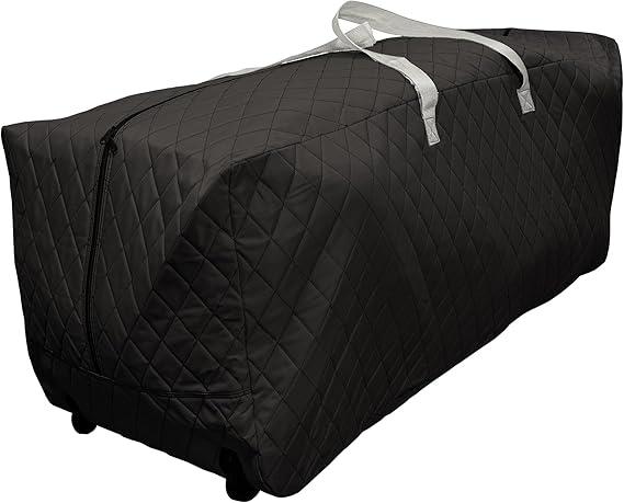 75 Gallon Heavy Duty Rolling Duffle Bag – Quilted, Durable Moving & Storage Bag with Wheels – Extra Large Capacity for Dorm, Holiday, Travel or Seasonal Use in Black by Simple Living Solutions