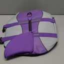 Queenmore Dog Life Jacket with Rescue Handle - Adjustable Reflective Dog Shark Life Vest for Large Dogs, Purple, L